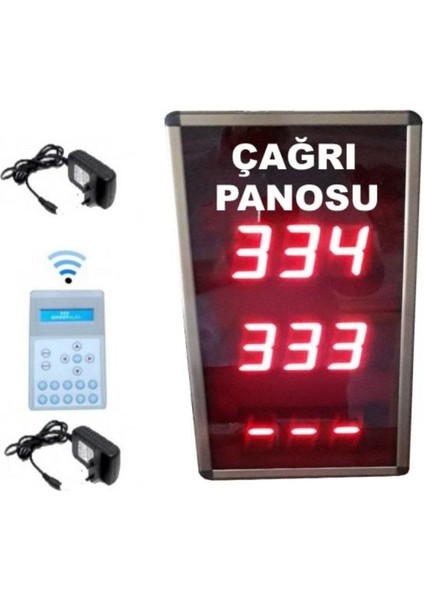 Kablosuz Üç Satır Fastfood Sıramatik (Numaratör) Sistemi (Kasa Ölçüsü 30X50 Cm)