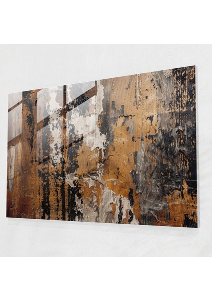 Dünyevi Dokular Soyut Sanat Ev Dekorasyonu - Soyut Sanat, Soyut Sanat, Cam Baskı, Ev Dekorasyonu, 70X50