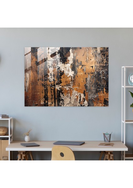 Dünyevi Dokular Soyut Sanat Ev Dekorasyonu - Soyut Sanat, Soyut Sanat, Cam Baskı, Ev Dekorasyonu, 70X50