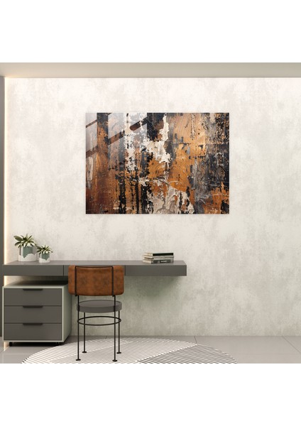 Dünyevi Dokular Soyut Sanat Ev Dekorasyonu - Soyut Sanat, Soyut Sanat, Cam Baskı, Ev Dekorasyonu, 70X50