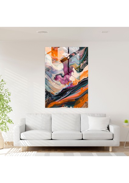 Organik Aksiyon Tablo Duvar Dekorasyonu - Aksiyon Tablo, Aksiyon Tablo, Cam Sanatı, Cam Baskı, 50X70 fiyatları