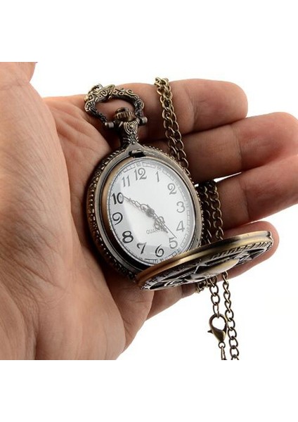 A5036-GÜMÜŞ Vintage Bronz Steampunk Kuvars Cep Saati Hollow Karayip Korsanları Kafatası H Kemer Zincir Kolye Erkek Kolye (Yurt Dışından)