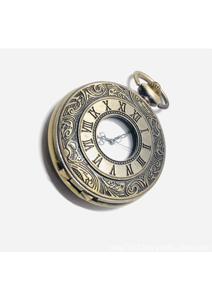A5036-GÜMÜŞ Vintage Bronz Steampunk Kuvars Cep Saati Hollow Karayip Korsanları Kafatası H Kemer Zincir Kolye Erkek Kolye (Yurt Dışından)
