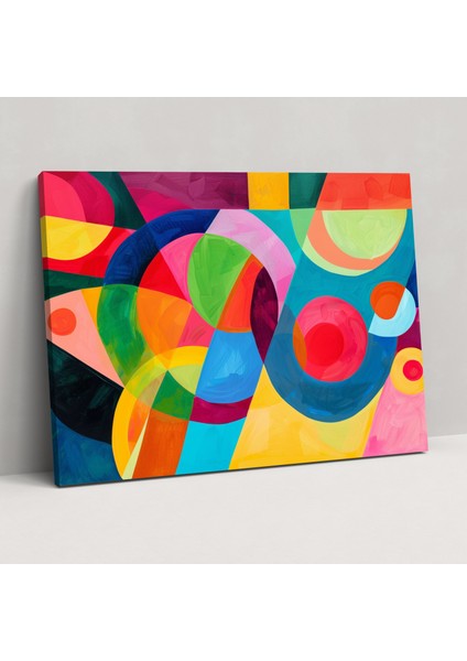 Eğlenceli Şekiller Soyut Sanat Kanvas Tablo - Soyut Sanat, Kanvas Tablo, Duvar Sanatı, Kanvas, 70 x 50 cm