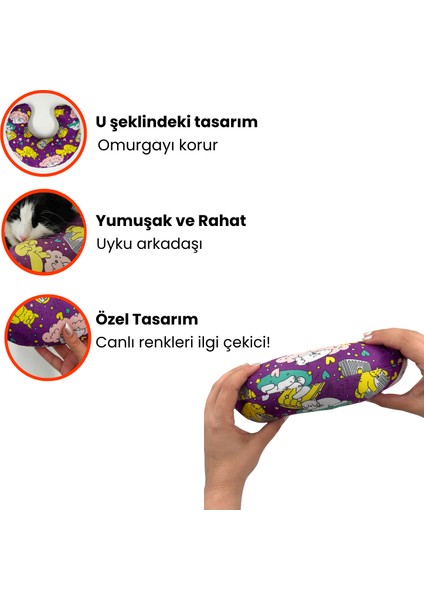 Pisipisiesta Kedi Yastığı Mor Renkli Kedi Sarılma ve Uyku Minderi 30 cm Kedi Uyku Oyuncağı fiyatları