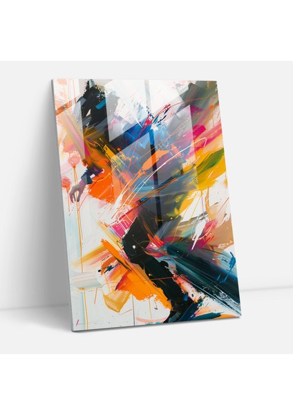 Spontan Patlama Cam Baskı - Aksiyon Resim, Cam Baskı, Aksiyon Resim, Spontan Sanat, 30X45