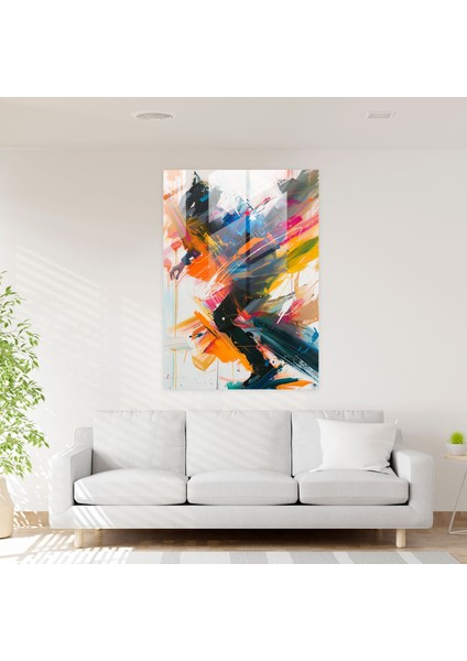 Spontan Patlama Cam Baskı - Aksiyon Resim, Cam Baskı, Aksiyon Resim, Spontan Sanat, 30X45