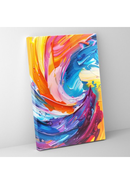 Aksiyon Tablo Kanvas Tablo: Renkli Soyut Girdap - Aksiyon Resim, Ev Dekorasyonu, Aksiyon Resim, Kanvas Tablo, 50 x 70 cm