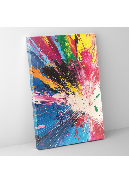 Aksiyon Tablo Duvar Sanatı - Canlı Patlamalar - Aksiyon Tablo, Duvar Dekorasyonu, Duvar Sanatı, Aksiyon Boyama, 50 x 70 cm