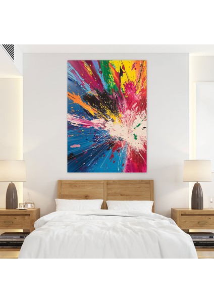 Aksiyon Tablo Duvar Sanatı - Canlı Patlamalar - Aksiyon Tablo, Duvar Dekorasyonu, Duvar Sanatı, Aksiyon Boyama, 50 x 70 cm modelleri