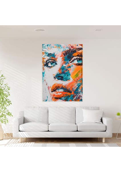 Kübaksiyon Resimciliği Hareketli Geometrik Şekiller Kanvas Tablo - Aksiyon Tablo, Duvar Dekorasyonu, Geometrik Şekiller, Modern Sanat, 30 x 50 cm