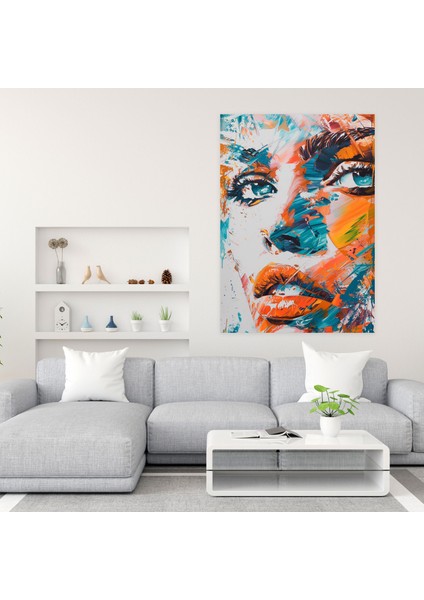 Kübaksiyon Resimciliği Hareketli Geometrik Şekiller Kanvas Tablo - Aksiyon Tablo, Duvar Dekorasyonu, Geometrik Şekiller, Modern Sanat, 30 x 50 cm