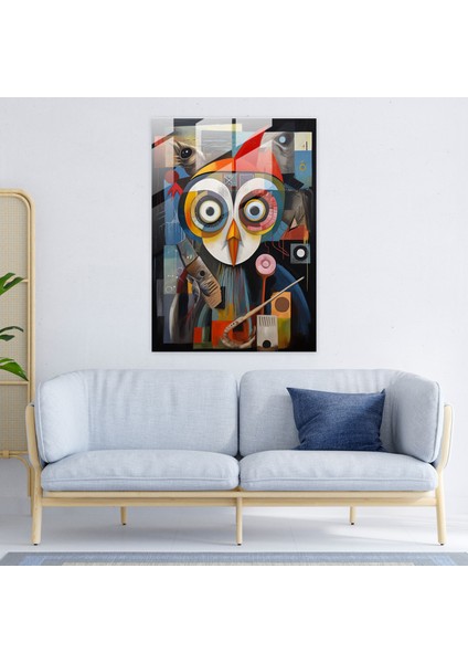 Insan Gibi Giyinmiş Hayvanlar Cam Baskı - Insan Gibi Giyinmiş Hayvanlar, Cam Sanatı, Soyut Geometrik Şekiller, Cam Baskı, 30X45