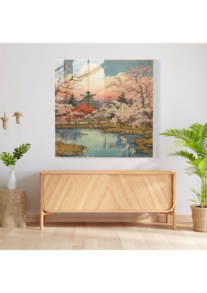 Asya Tahta Baskılı Cam Duvar Sanatı - Asya, Huzur, Ev Dekorasyonu, Asya, 40X40