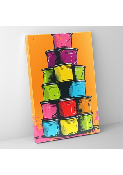 Andy Warhol Tarzı Kanvas Tablo - Renkli Çorba Kutuları - Andy Warhol, Ev Dekorasyonu, Kanvas Tablo, Duvar Sanatı, 30X50
