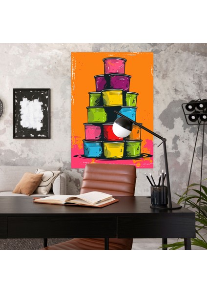 Andy Warhol Tarzı Kanvas Tablo - Renkli Çorba Kutuları - Andy Warhol, Ev Dekorasyonu, Kanvas Tablo, Duvar Sanatı, 30X50 modelleri