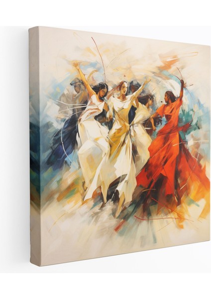 Amazon Kadınları Kanvas Tablo - Amazon Kadınları, Cesur Fırça Darbeleri, Kanvas Tablo, Soyut Ekspresyonist Sanat Eseri, 50X50