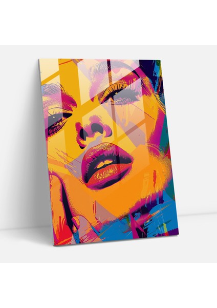 Andy Warhol Cam Baskı - Renkli Pop Art Tasarımı - Andy Warhol, Andy Warhol, Duvar Dekorasyonu, Cam Duvar Sanatı, 50 x 70 cm