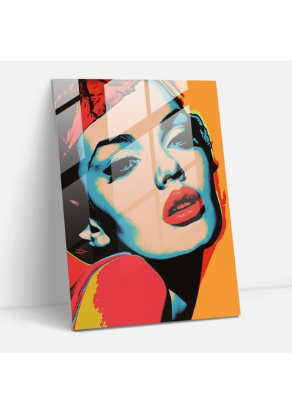 Andy Warhol Cam Baskı - Pop Art Portre - Andy Warhol, Duvar Süslemesi, Andy Warhol, Cam Baskı, 50 x 70 cm