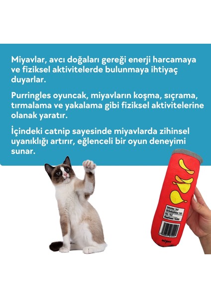 Purringles Catnipli Kedi Oyuncağı Kedi Nanesi Içeren Peluş Cips Patileme Kedi Oyuncağı