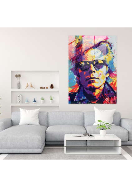 Andy Warhol Modern Sanat - Canlı Portre - Andy Warhol, Duvar Dekorasyonu, Modern Sanat, Cam Baskı, 30X45 modelleri