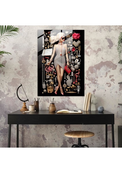 Barbie Cam Baskı - Göz Alıcı Mozaik - Barbie, Mozaik Kolaj, Moda, Cam Baskı, 70 x 110 cm fiyatları