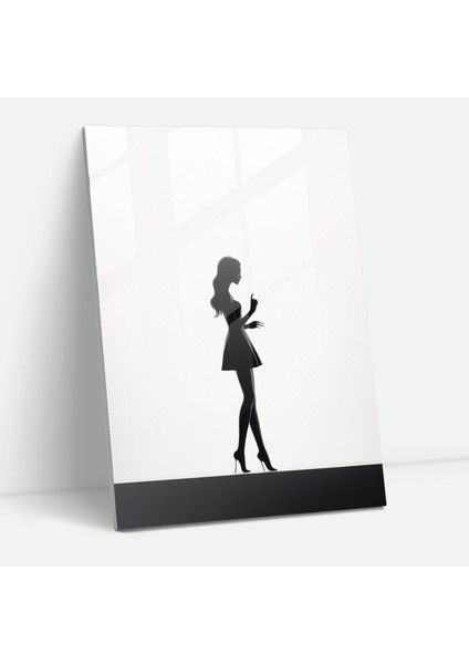 Barbie Cam Tablo - Minimalist Siluet - Barbie, Cam Duvar Sanatı, Barbie, Cam Baskı, 50 x 70 cm