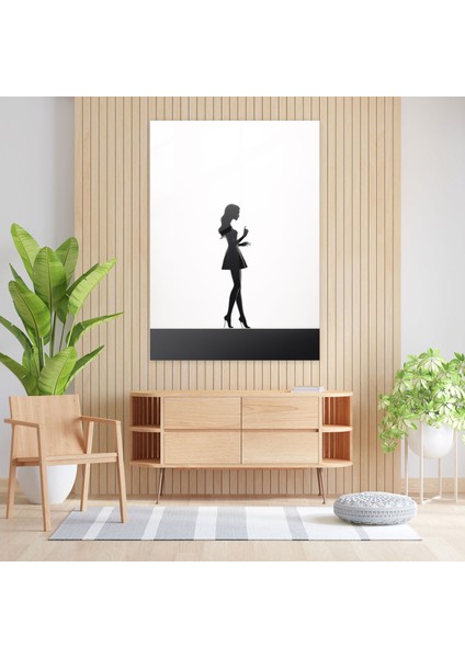 Barbie Cam Tablo - Minimalist Siluet - Barbie, Cam Duvar Sanatı, Barbie, Cam Baskı, 50 x 70 cm