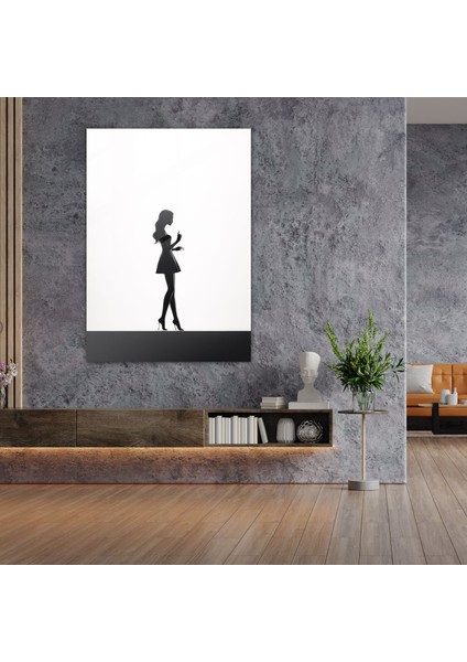 Barbie Cam Tablo - Minimalist Siluet - Barbie, Cam Duvar Sanatı, Barbie, Cam Baskı, 50 x 70 cm
