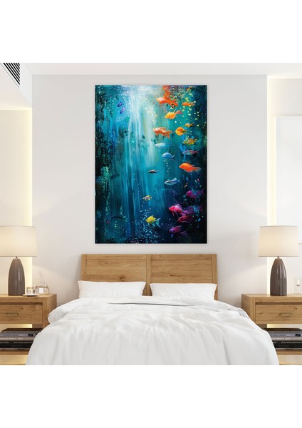 Renkli Balık Duvar Tablosu - Ashvin Harrison, Ev Dekorasyonu, Duvar Dekorasyonu, Kanvas Tablo, 50 x 70 cm