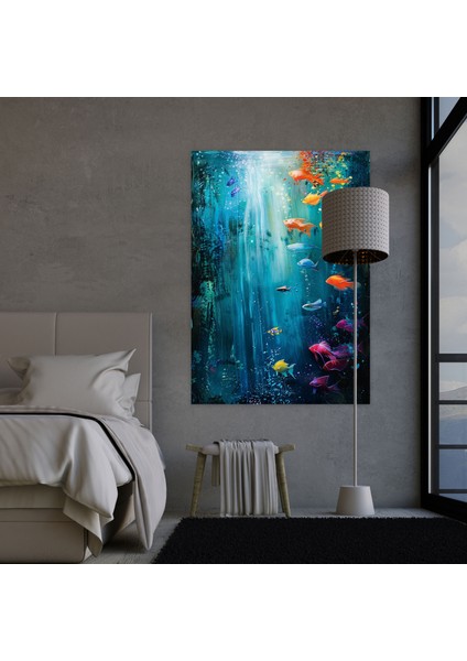 Renkli Balık Duvar Tablosu - Ashvin Harrison, Ev Dekorasyonu, Duvar Dekorasyonu, Kanvas Tablo, 50 x 70 cm