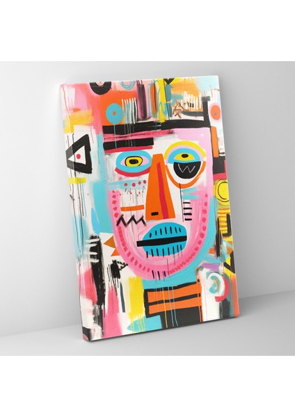 Basquiat Kanvas Tablo - Canlı Soyut Resim - Basquiat, Canlı Renkler, Kanvas Tablo, Ev Dekorasyonu, 30X50