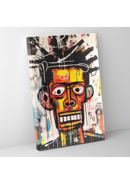 Basquiat Kanvas Tablo - Canlı Graffiti Sanatı Duvar Dekorasyonu - Basquiat, Duvar Sanatı, Kanvas Tablo, Canlı Renkler, 30 x 50 cm