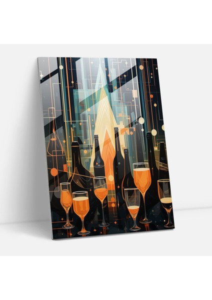 Bira Bardağı Duvar Dekoru - Bira, Duvar Dekorasyonu, Bardak, Geometrik Soyutlama, 30X45