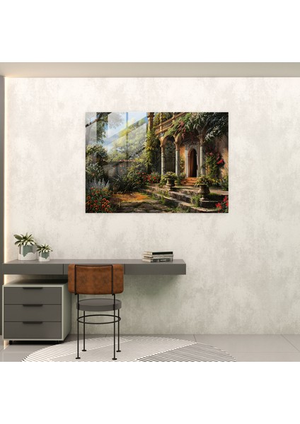 Barok Tarzı Resim Ev Dekorasyonu - Barok, Yemyeşil Bahçe, Duvar Dekorasyonu, Zengin Renkler, 70 x 50 cm