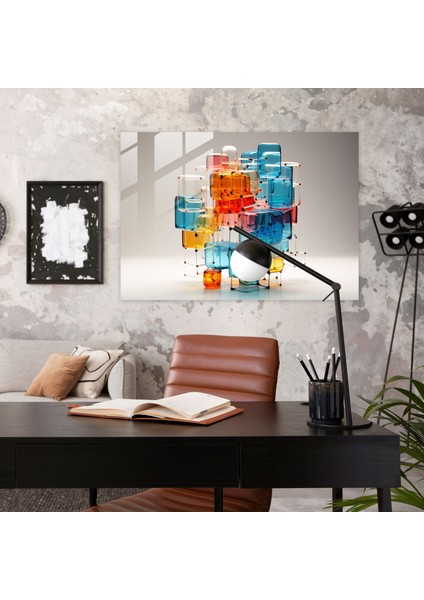 Blockchain Cam Sanatı - Blockchain, Duvar Süslemesi, Cam Baskı, Cam Sanatı, 70 x 50 cm modelleri