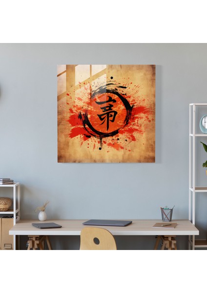 Asya Bilgeliği Cam Baskı - Asya, Antik Çin Kaligrafisi, Ev Dekorasyonu, Uyum, 30X30 fiyatları