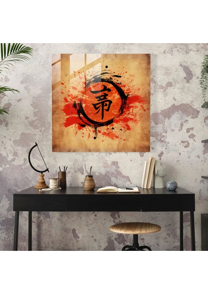 Asya Bilgeliği Cam Baskı - Asya, Antik Çin Kaligrafisi, Ev Dekorasyonu, Uyum, 30X30 modelleri