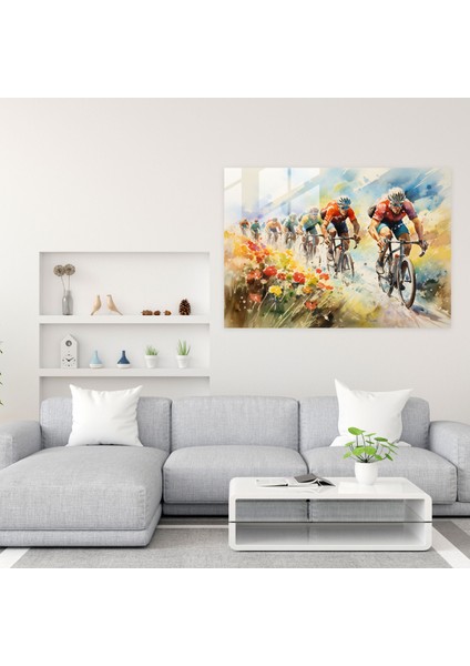 Bisiklet Cam Baskı - Bisiklet, Kırsal, Cam Duvar Sanatı, Enerji, 45X30 fiyatları
