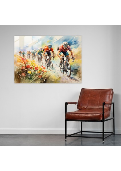 Bisiklet Cam Baskı - Bisiklet, Kırsal, Cam Duvar Sanatı, Enerji, 45X30 modelleri