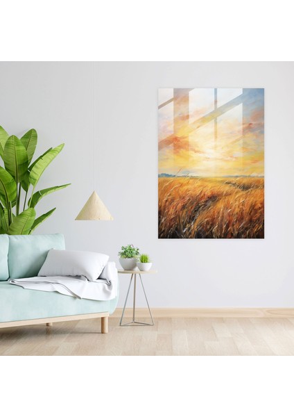 Bira Bardağı Baskı Sanatı - Bira, Empresyonist Resim, Cam Baskı, Gün Batımı, 30X45 modelleri