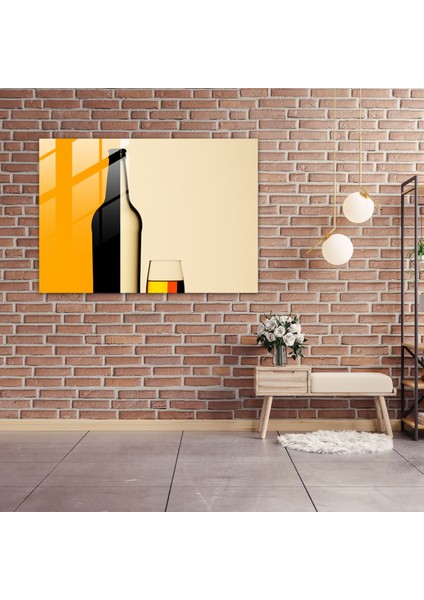 Bira Bardağı Duvar Sanatı: Minimalist Lokum - Bira, Kontrast Renkler, Minimalist Tasarım, Modern Sanat, 30X45 modelleri