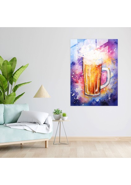 Bira Bardağı Baskı - Bira, Canlı Renkler, Modern Sanat, Köpüklü Kupa, 50 x 70 cm fiyatları