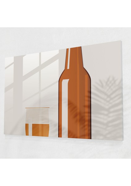 Bira Bardağı Duvar Sanatı - Bira, Sadelik, Ev Dekorasyonu, Minimalist Illüstrasyon, 30X45