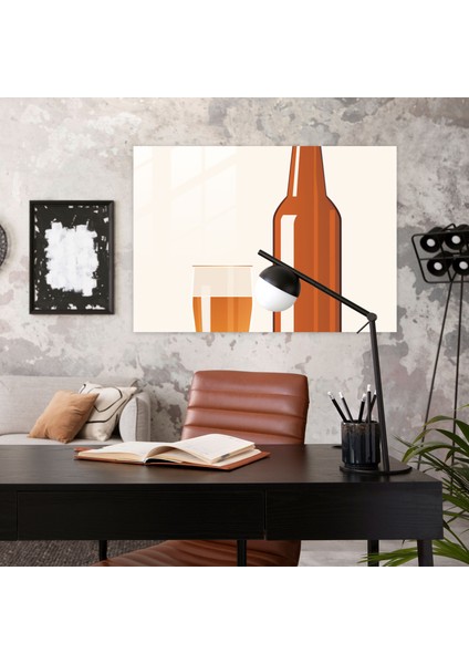 Bira Bardağı Duvar Sanatı - Bira, Sadelik, Ev Dekorasyonu, Minimalist Illüstrasyon, 30X45 fiyatları