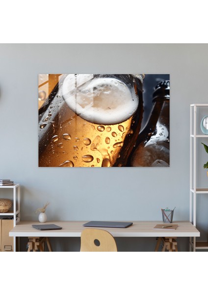 Bira Şişeleri Cam Baskı - Bira, Ev Dekorasyonu, Cam Sanatı, Duvar Dekorasyonu, 50 x 70 cm