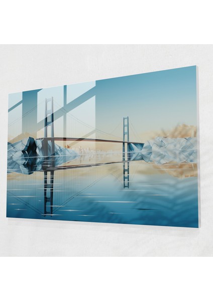 Reflektif Boğaziçi Cam Baskı - Boğaz Köprüsü, Çağdaş Tasarım, Cam Baskı, Modern Sanat, 70 x 50 cm