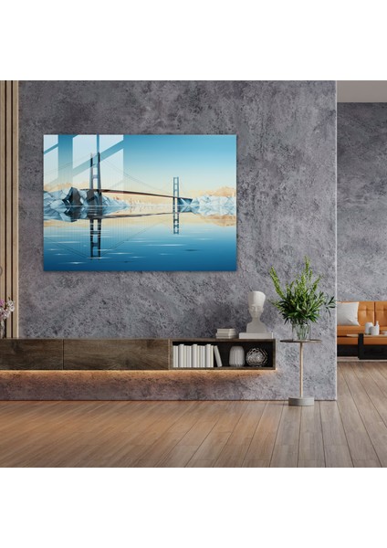 Reflektif Boğaziçi Cam Baskı - Boğaz Köprüsü, Çağdaş Tasarım, Cam Baskı, Modern Sanat, 70 x 50 cm modelleri