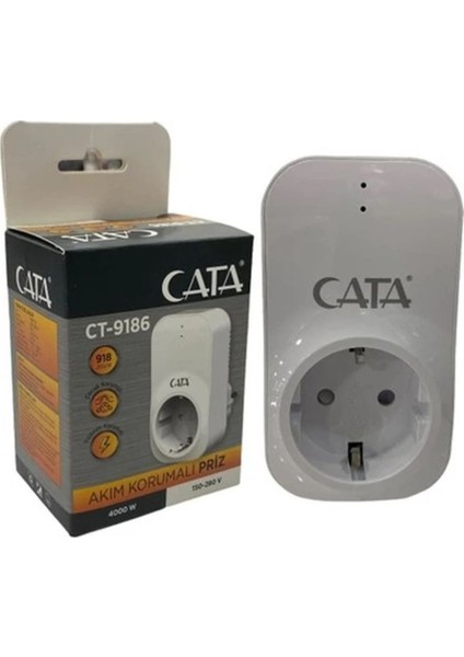 CT-9186 Akım ve Çocuk Korumalı Tekli Kablosuz Priz