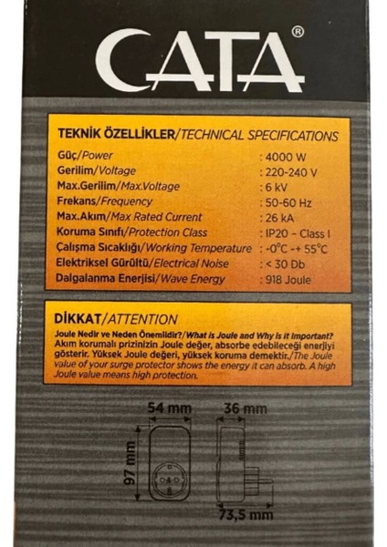 CT-9186 Akım ve Çocuk Korumalı Tekli Kablosuz Priz